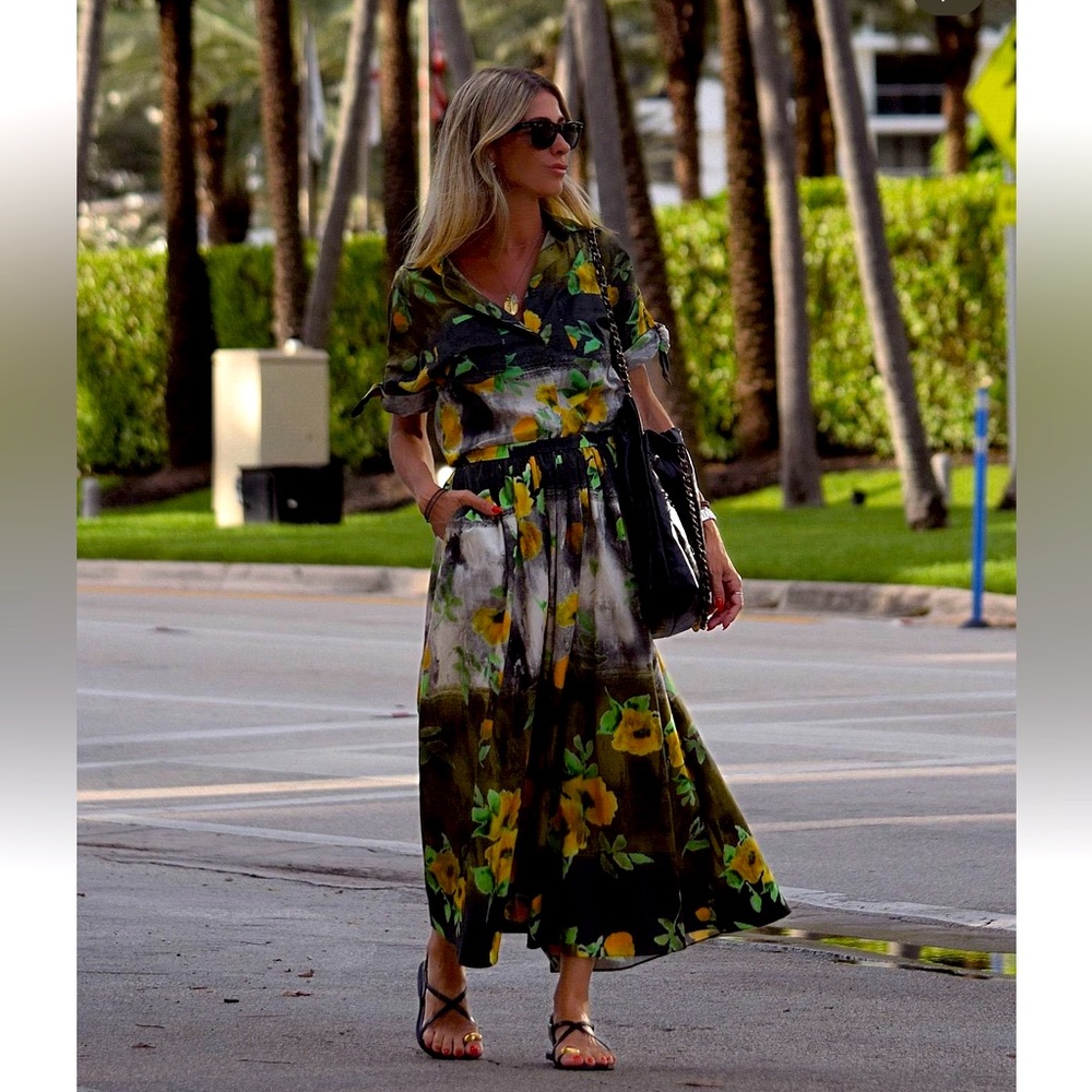 ZARA ZW WOMAN COLLECTION 2pc Co Ord Set Midi skirt & Blouse Size Medium NWT - Picture 3 of 16